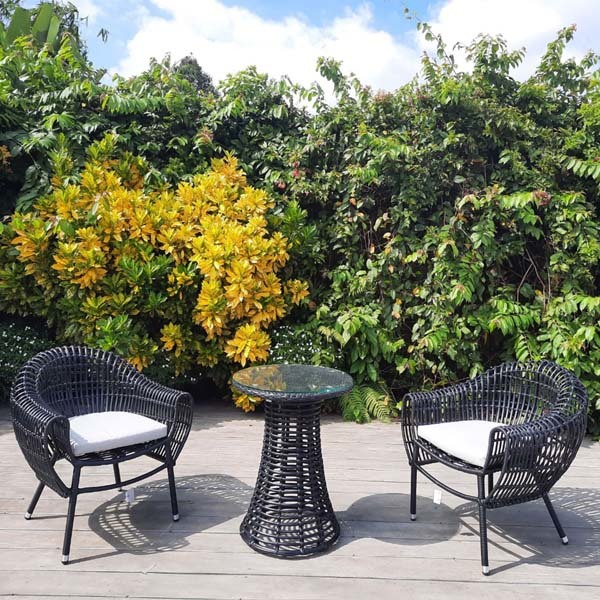 Set mobilier gradina MAISON MEX Cerres, 3 piese, alb-verde