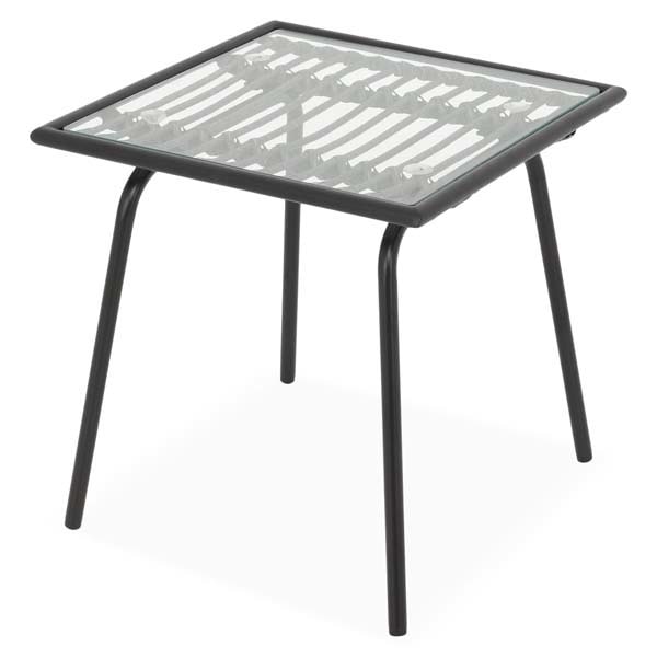 Set mobilier gradina MAISON MEX Ribe, 3 piese, negru-gri 