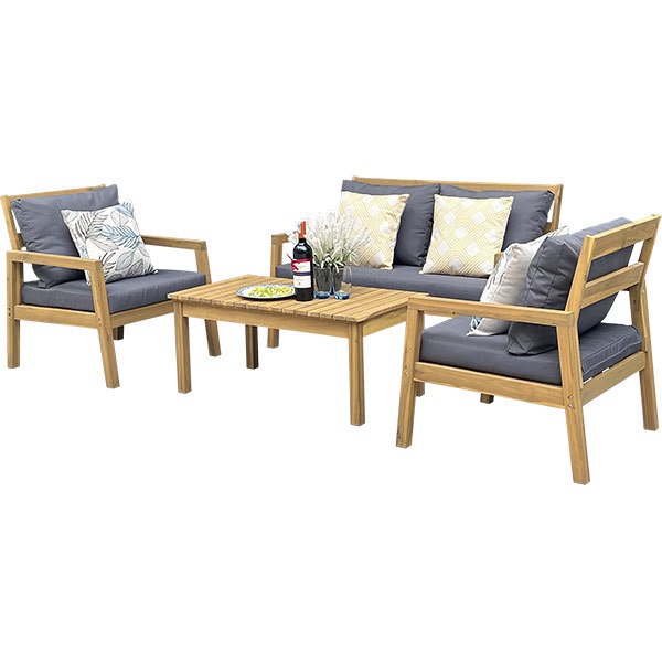 Set mobilier gradina MYRIA Viking Delo Keva, 4 piese, gri inchis