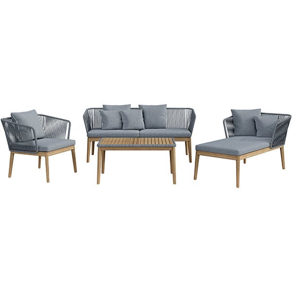Set mobilier gradina MYRIA Viking Delo, 4 piese, gri inchis