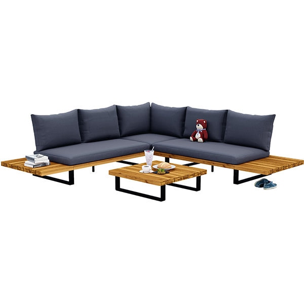 Set mobilier gradina MYRIA Viking Delo William, 4 piese, gri inchis