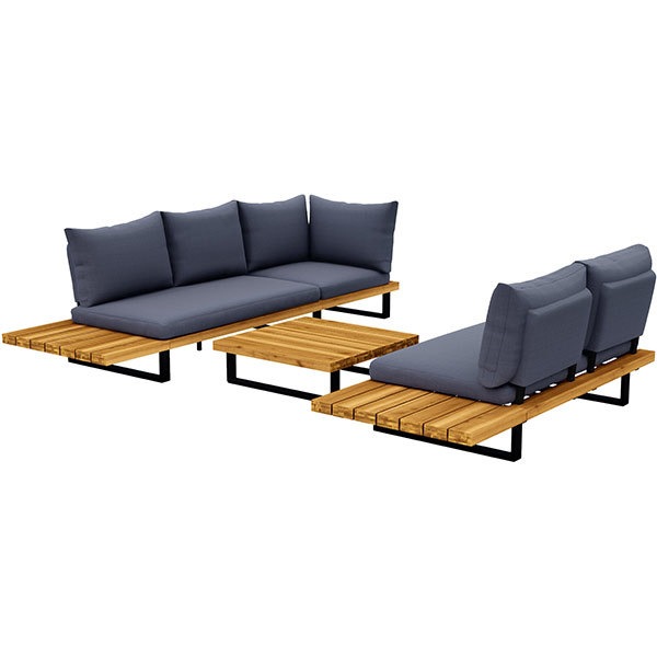 Set mobilier gradina MYRIA Viking Delo William, 4 piese, gri inchis