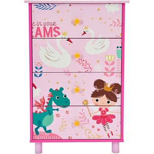 Comoda U-GROW Believe in your dreams UMC02-PNK, 4 sertare, 3 ani+, roz