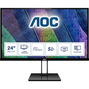 Monitor LED IPS AOC 24V2Q, 23.8" Full HD, 75Hz, FreeSync, Flicker Free, negru
