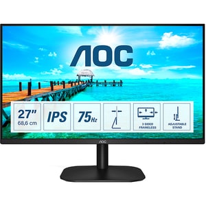 Monitor LED IPS AOC 27B2DA, 27" Full HD, 75Hz, AdaptiveSync, Flicker Free, negru