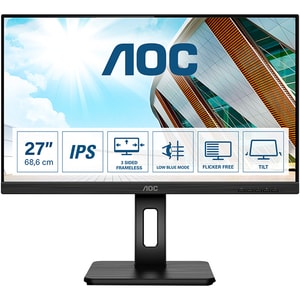 Monitor LED IPS AOC 27P2Q, 27" Full HD, 75Hz, AdaptiveSync, Flicker Free, negru