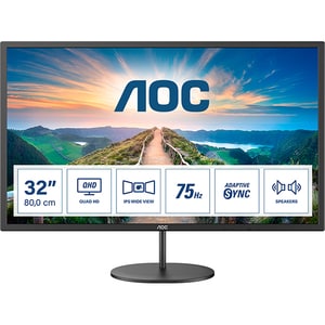 Monitor LED IPS AOC Q32V4, 31.5" Quad HD, 75Hz, AdaptiveSync, negru
