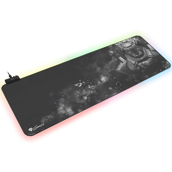 Mouse pad gaming NATEC Genesis Boron 500, iluminare RGB, marime XXL, gri-negru