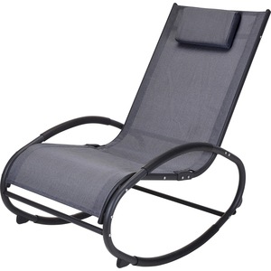 Scaun terasa KOOPMAN X80000310, metal, 65.5 x 114 x 92.5 cm, gri inchis