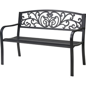 Banca gradina KOOPMAN YA3000050, metal, 127 x 60 x 85 cm, negru