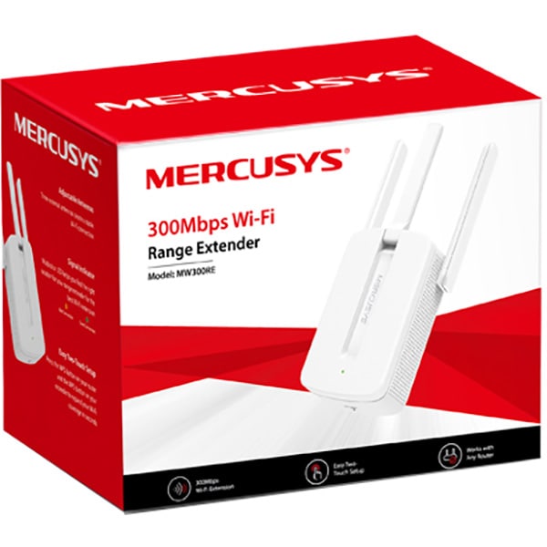 Wireless Range Extender MERCUSYS MW300RE, 300 Mbps, alb