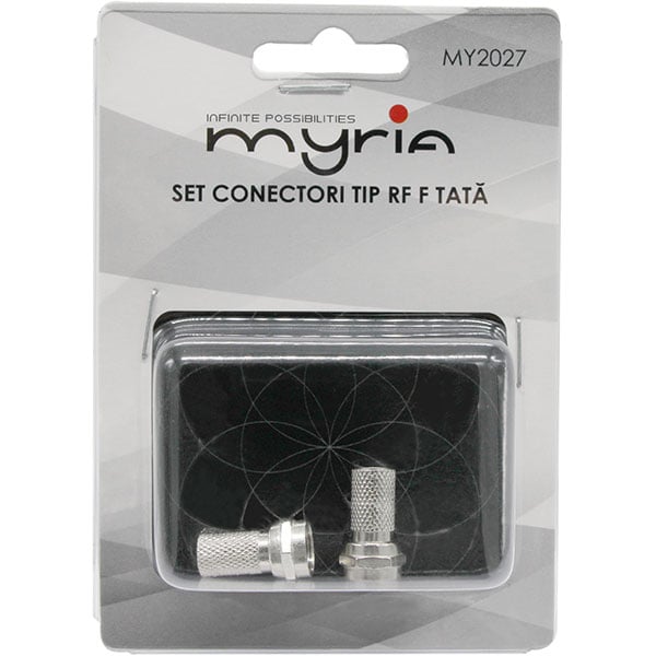 Set 2 conectori antena tip RF F tata MYRIA MY2027
