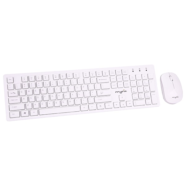 Arise Old man format Kit tastatura si mouse Wireless MYRIA MY8520, USB, Layout INT, alb