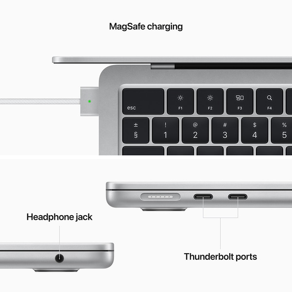 Laptop APPLE MacBook Air 13 mly03ze/a, Apple M2, 13.6" Retina Display, 8GB, SSD 512GB, 10-core GPU, macOS Monterey, Silver, Tastatura layout INT