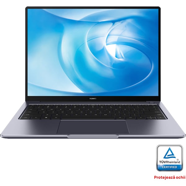 Laptop HUAWEI MateBook 14, AMD Ryzen 7 4800H pana la 4.2GHz, 14" QHD Touch, 16GB, SSD 512GB, AMD Radeon Graphics, Windows 10 Home, Space Gray