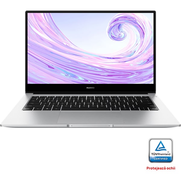 Laptop HUAWEI MateBook D14, Intel Core i5-1135G7 pana la 4.2GHz, 14" Full HD, 8GB, SSD 512GB, Intel UHD Graphics, Windows 11 Home, argintiu