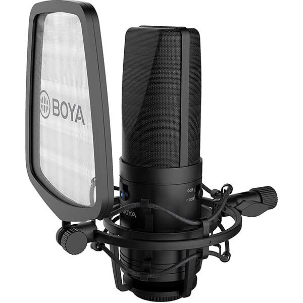 Microfon condensator BOYA BY-M1000, XLR, negru