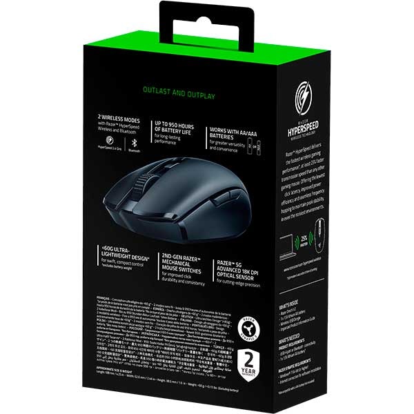Mouse Gaming wireless RAZER Orochi V2, 18000 dpi, negru