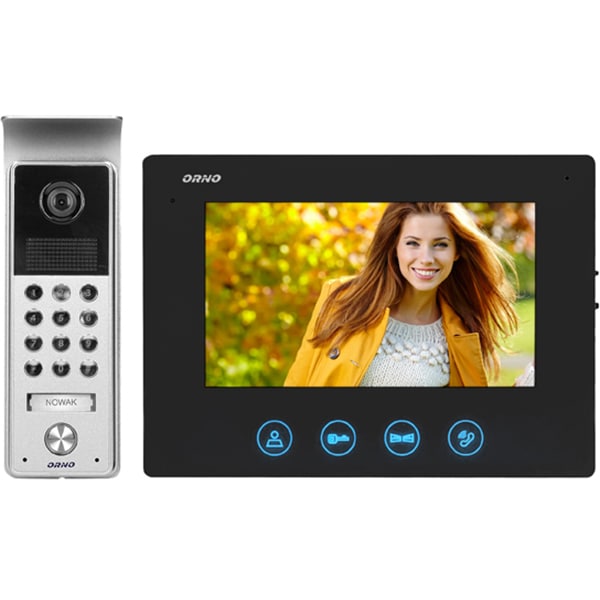 Interfon video cu fir ORNO OR-VID-ME-1056/B, LCD, 7 inch, IR, Night Vision, negru-gri