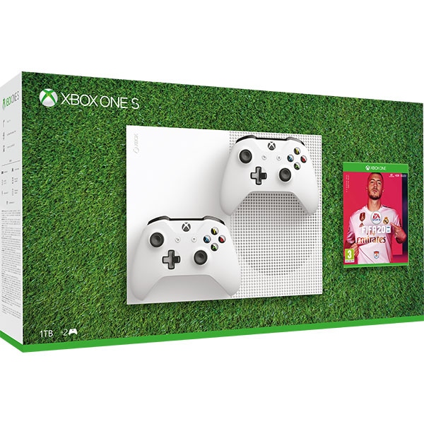 Danish pageant trembling Consola MICROSOFT Xbox One S 1TB, alb + joc FIFA 20 + extra controller  wireless Xbox