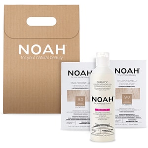 Pachet promo NOAH: Vopsea de par fara amoniac, 9.0 Blond foarte deschis, 140ml, 2 buc + Sampon Color Save, 630ml