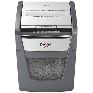 Distrugator documente automat REXEL Optimum 50X P4, 50 coli, 20l, Cross-Cut, gri