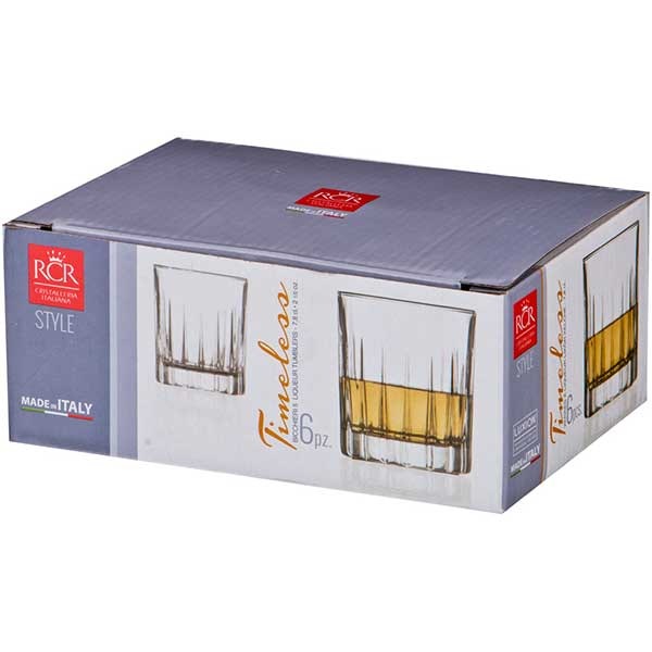 Set pahare lichior RCR CRISTALLERIA Timeless, 6 piese, 0.08l, sticla
