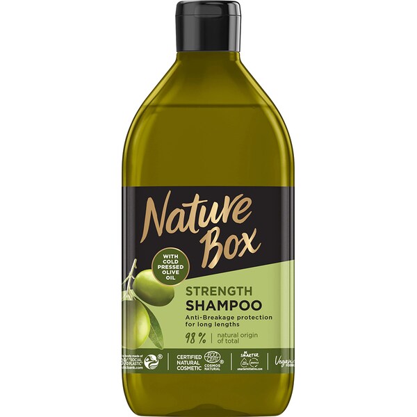 Set cadou NATURE BOX Olive Oil: Sampon, 385ml + Gel de dus, 385ml + Balsam de par, 200ml