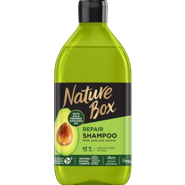 Set cadou NATURE BOX Avocado Oil: Sampon, 385ml + Balsam de par, 385ml