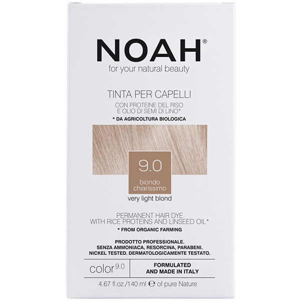 Pachet promo NOAH: Vopsea de par fara amoniac, 9.0 Blond foarte deschis, 140ml, 2 buc + Sampon Color Save, 630ml