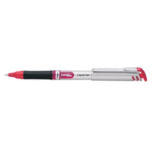 Roller cu gel PENTEL Energel, 0.7 mm, rosu-alb