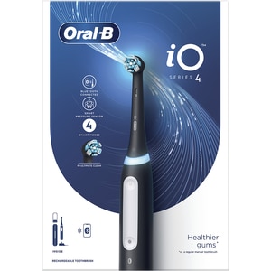 Periuta de dinti electrica ORAL-B iO4, Bluetooth, 40000 pulsatii/min, Curatare 3D, 4 programe, 1 capat, negru