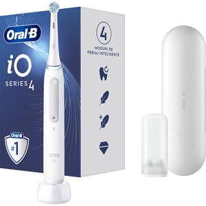 Periuta de dinti electrica ORAL-B iO 4, Bluetooth, 40000 pulsatii/min, Curatare 3D, 4 programe, 1 capat, alb