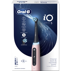 Periuta de dinti electrica ORAL-B iO 5, Bluetooth, 40000 miscari/min, Curatare 3D, 5 programe, 1 capat, roz