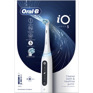 Periuta de dinti electrica ORAL-B iO 5, Bluetooth, 40000 miscari/min, Curatare 3D, 5 programe, 1 capat, alb