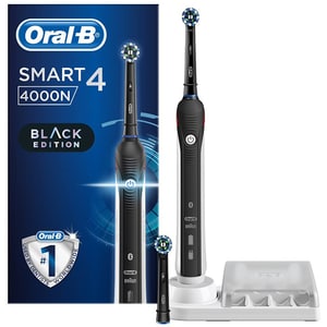 Periuta de dinti electrica ORAL-B Smart 4 4000, 40000 pulsatii/min, Curatare 3D, 3 programe, 2 capate, negru