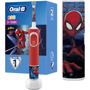 Periuta de dinti electrica copii ORAL-B Vitality Spiderman, 7600 oscilatii/min, Curatare 2D, 2 programe, 1 capat, rosu