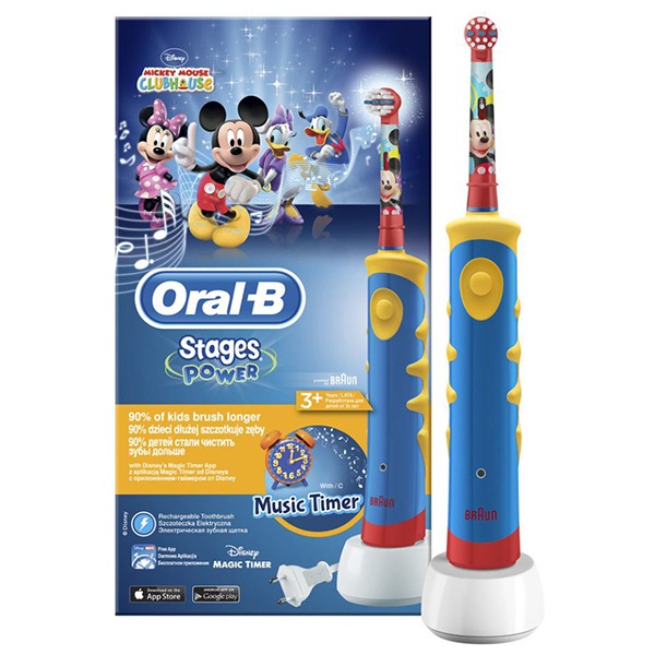 Periuta De Dinti Electrica Oral B Mickey Mouse Pentru Copii 5600 Oscilatii Min Curatare 2d 1
