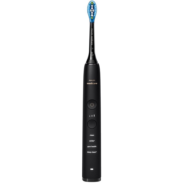 Set 2 Periute de dinti electrice PHILIPS Sonicare Diamond Clean HX9914/57, 62000 miscari/min, 4 programe, 2 capete, negru/roz