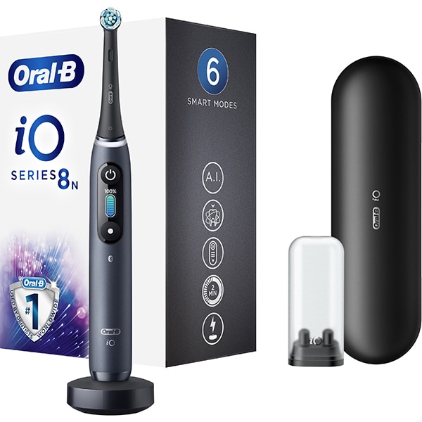 Periuta de dinti electrica ORAL-B iO 8, Bluetooth, Curatare 3D, 6 programe, 1 capat, negru
