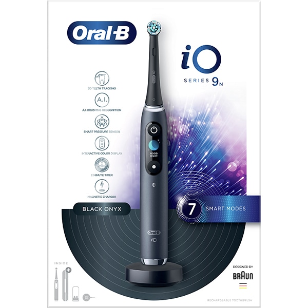 Periuta de dinti electrica ORAL-B iO 9, Bluetooth, Curatare 3D, 7 programe, 1 capat, negru
