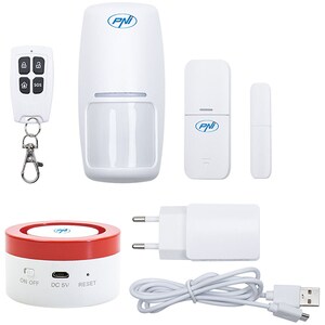 Kit sistem de alarma wireless smart PNI Safe House PG600, alarma antiefractie, alerta inteligenta prin aplicatia TUYA