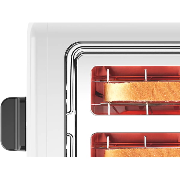 Prajitor de paine BOSCH DesignLine TAT3P421, 2 felii, 970W, alb-gri inchis
