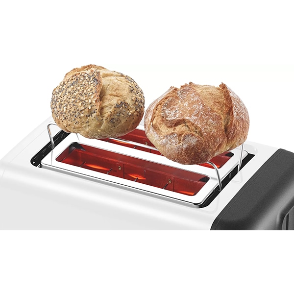 Prajitor de paine BOSCH DesignLine TAT3P421, 2 felii, 970W, alb-gri inchis