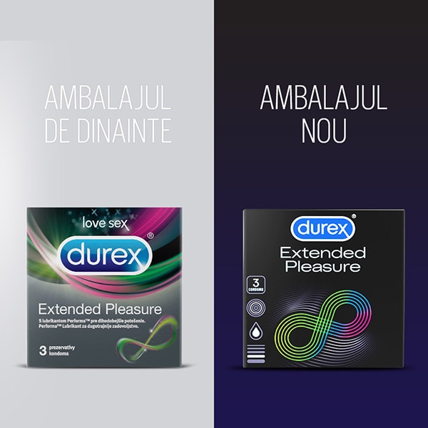 Prezervative DUREX Extended Pleasure, 3buc