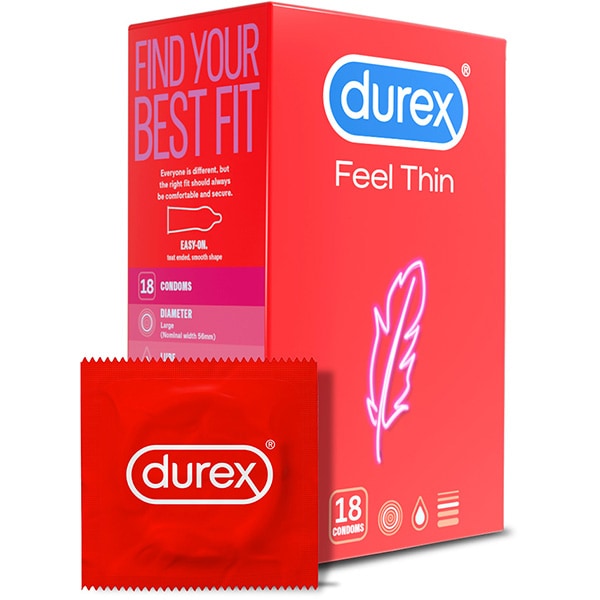 Prezervative DUREX Feel Thin, fara aroma, 18buc