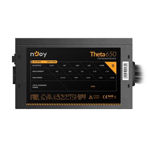 Sursa PC NJOY Theta, 650W, 120mm, 80 PLUS Bronze, PSAT5065A2SCQCO01B