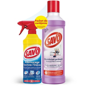 Pachet dezinfectant padoseli SAVO Lavanda 1l + Antimucegai Universal 500 ml