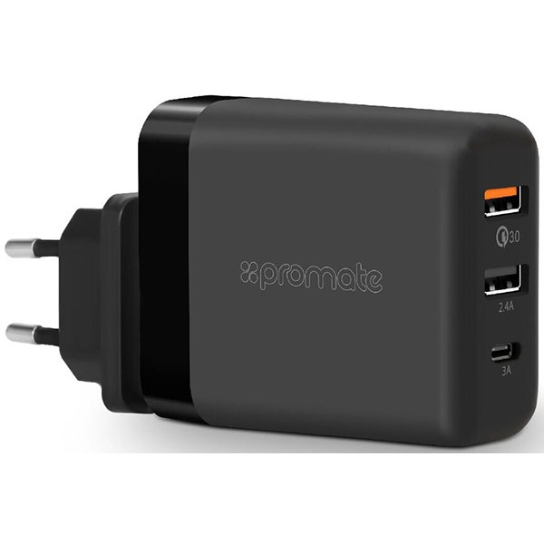 Incarcator De Retea Promate Powerhub Qc Europa Negru