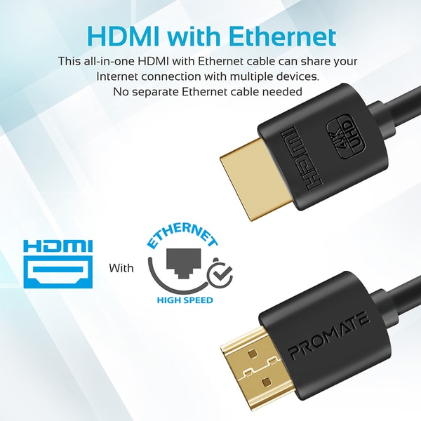 lack Plain As Cablu HDMI PROMATE ProLink4K2-10M, 10m, 4K, placat aur negru